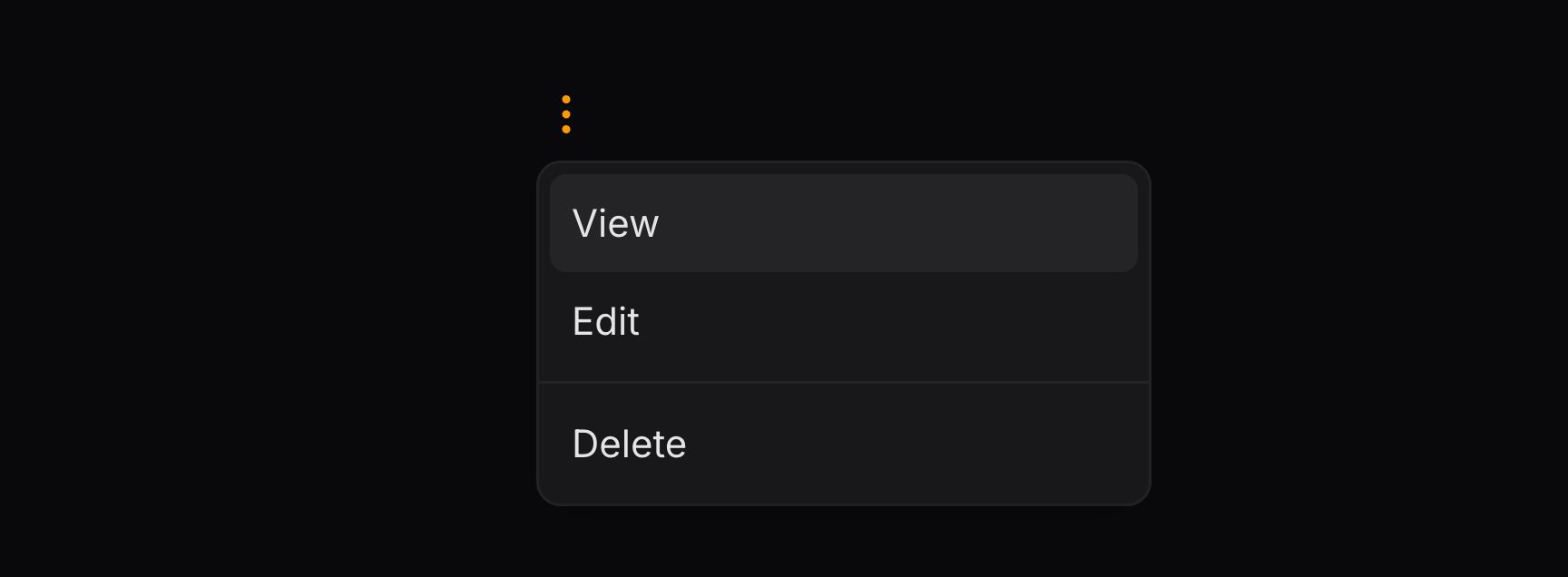 Action groups nested with dividers