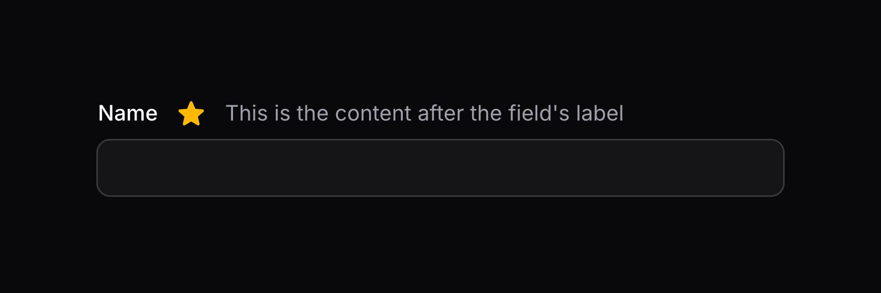 Form field with extra content after label aligned to the start