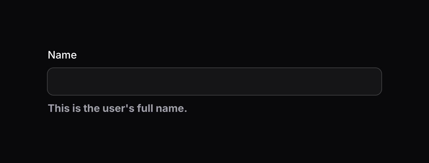 Form field with component below content