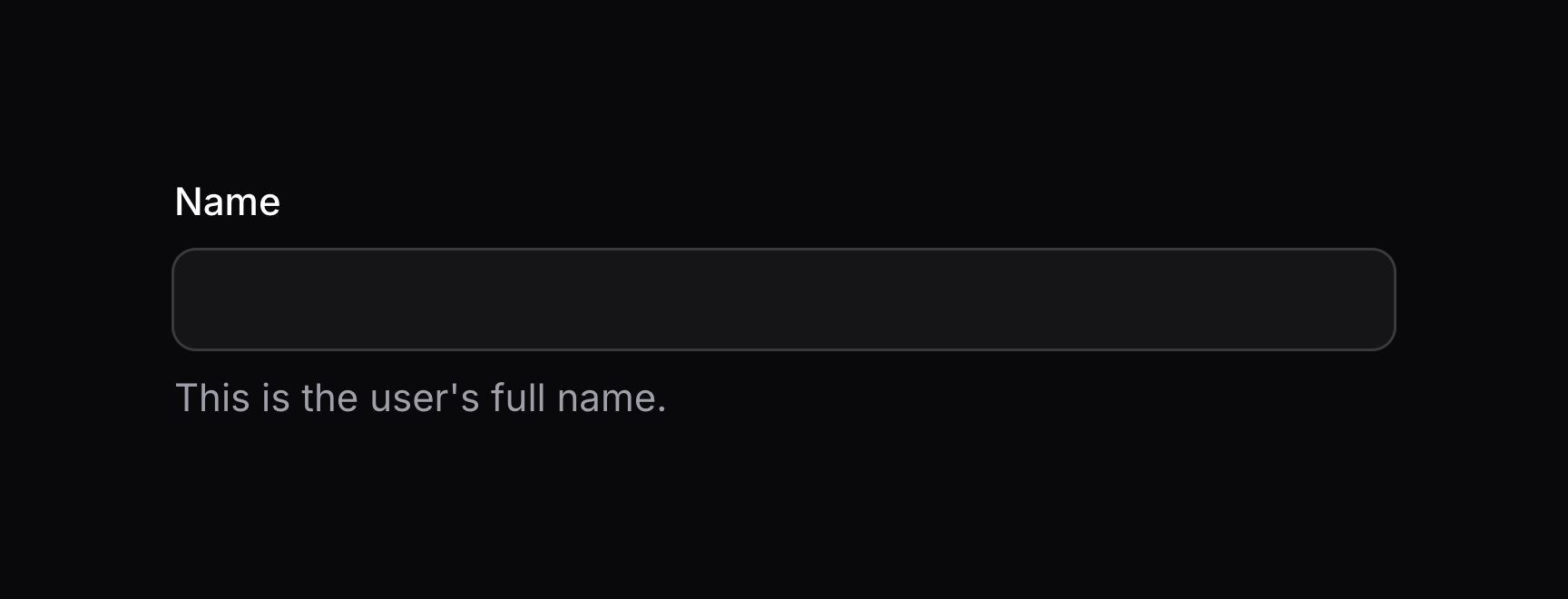Form field with text below content