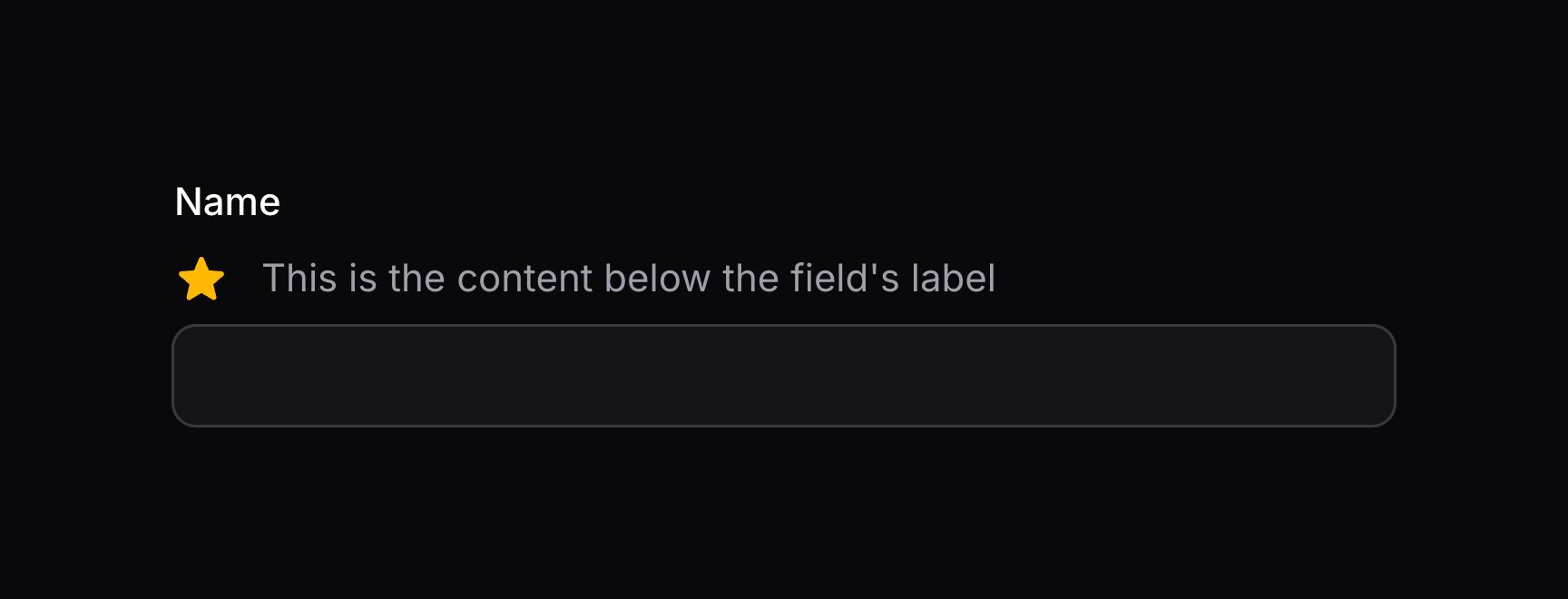 Form field with extra content below label