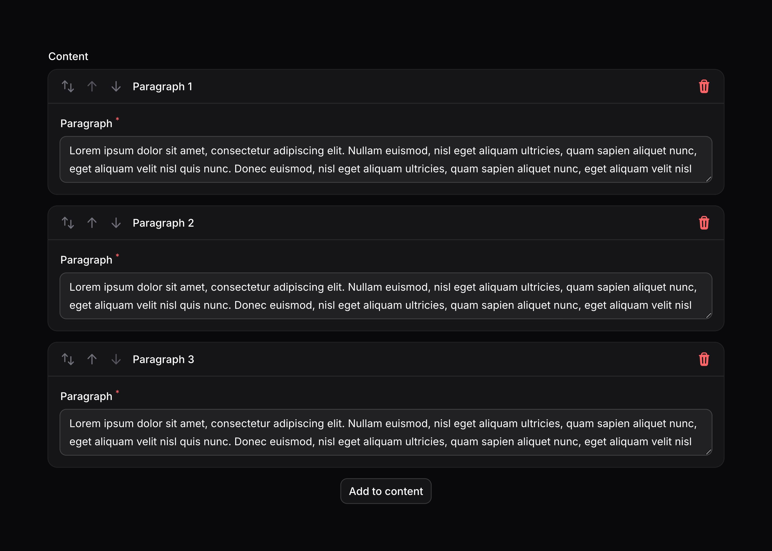 Builder that is reorderable with buttons
