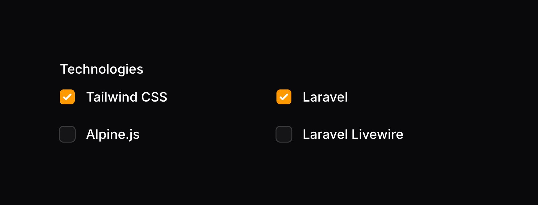 Checkbox list with 2 columns