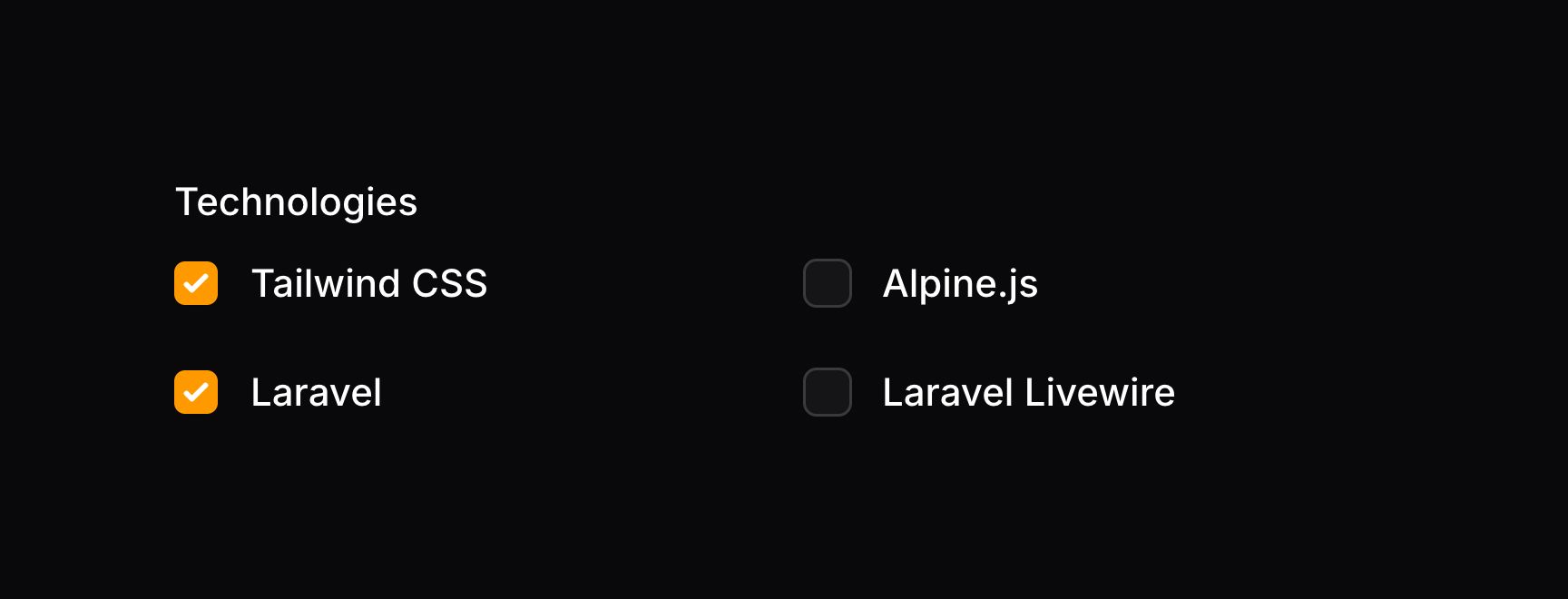 Checkbox list with 2 rows