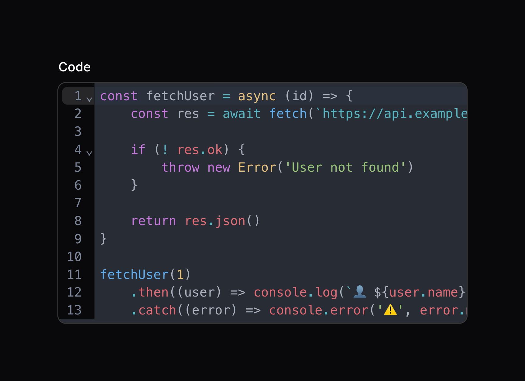 Code editor with syntax highlighting