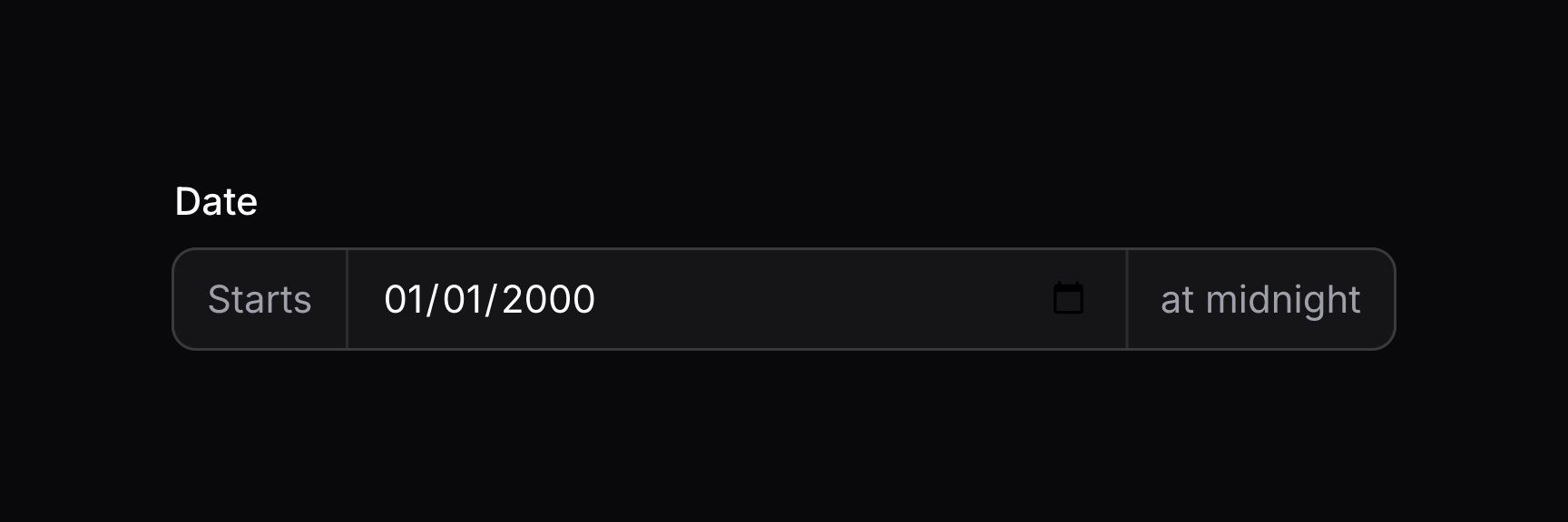 Date time picker with affixes