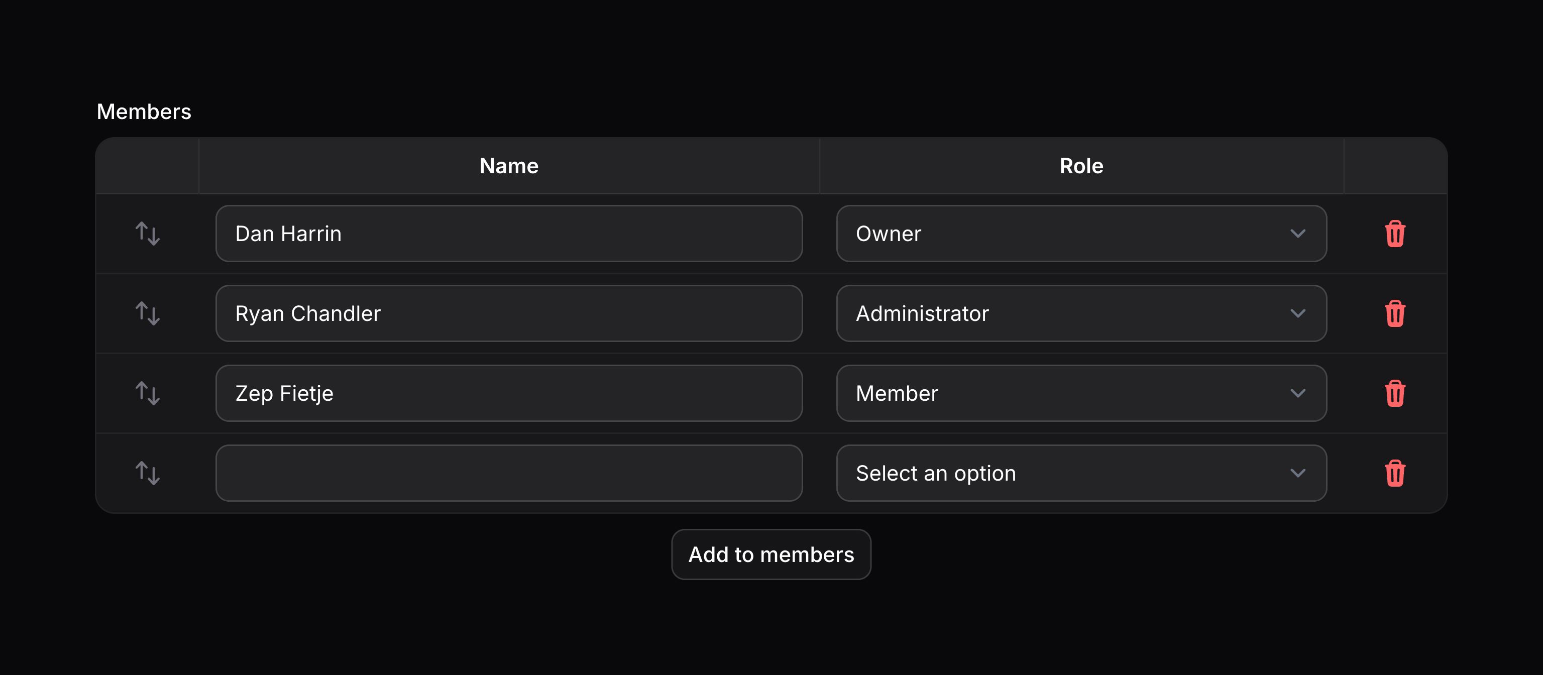 Repeater with a table layout