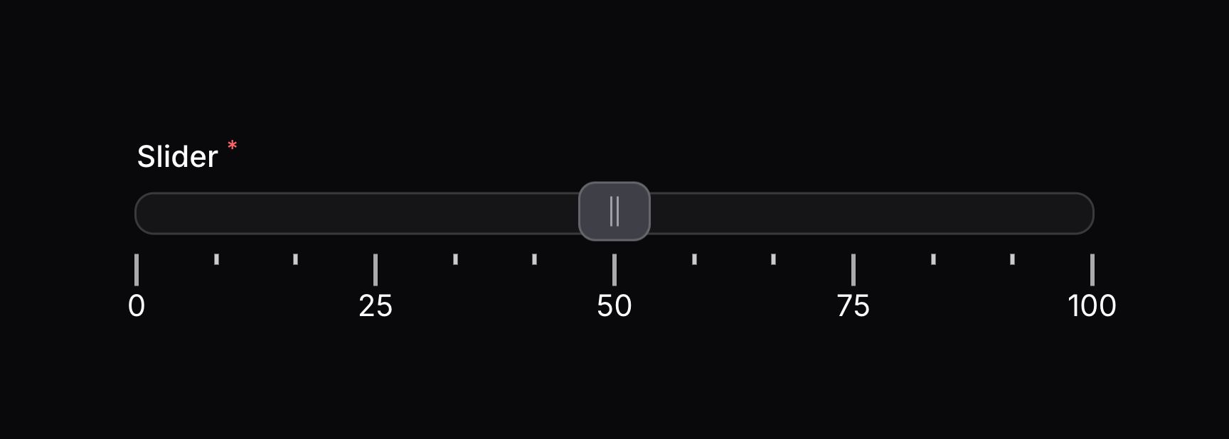Slider with a set number of pips