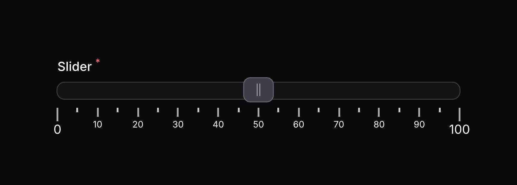 Slider with pips on steps and a custom density