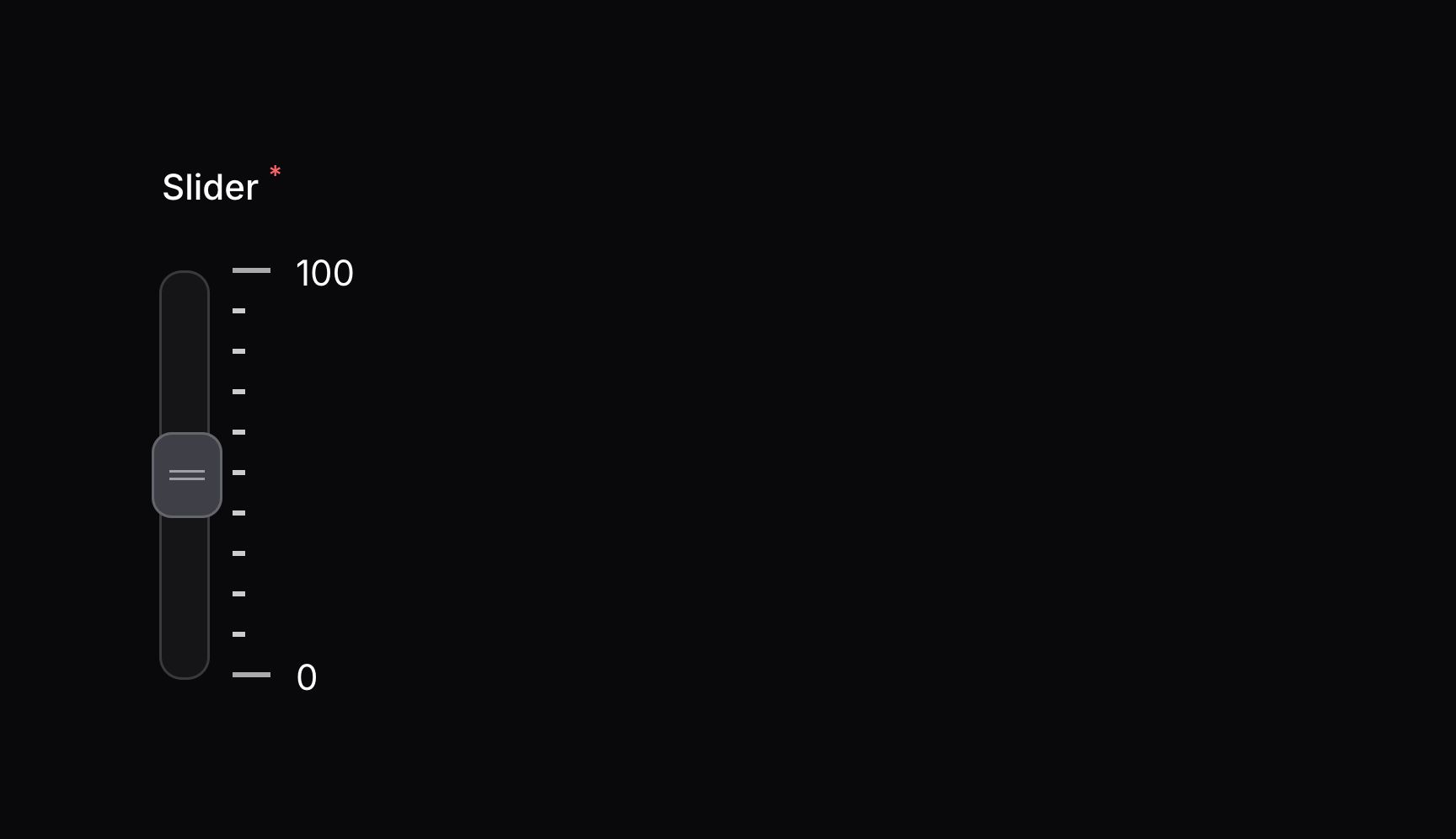 Vertical slider with pips