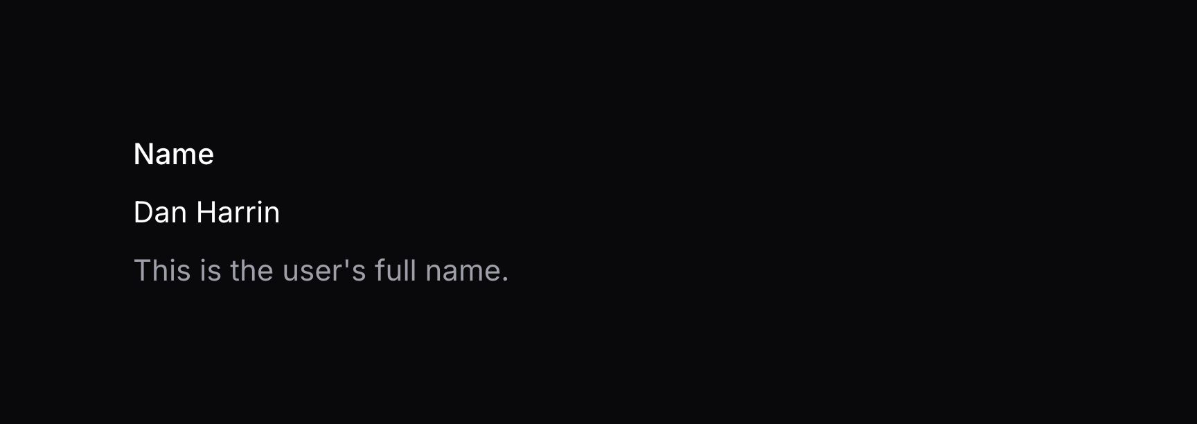 Infolist entry with text below content