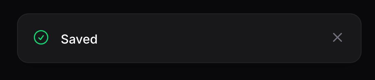 Success notification