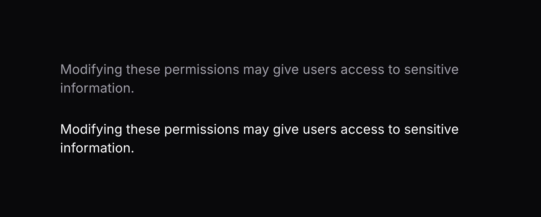 Text in the neutral color