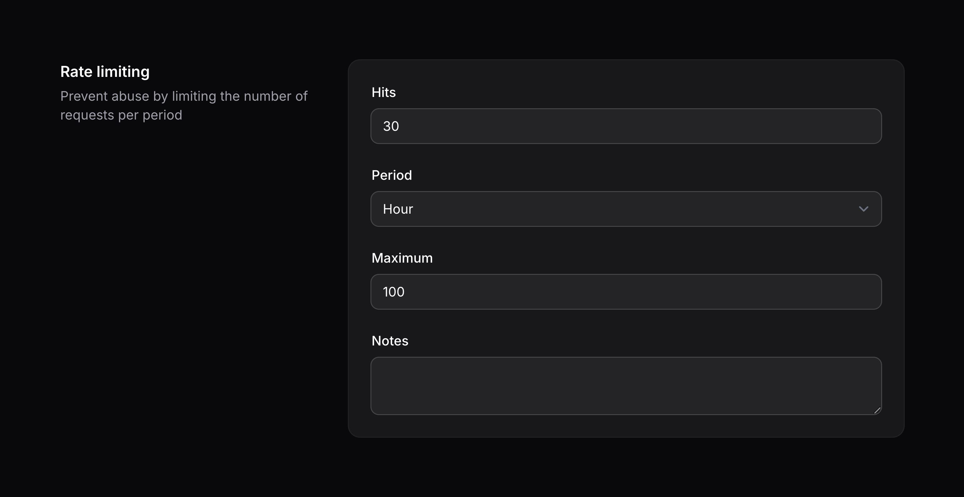 Section with heading and description aside