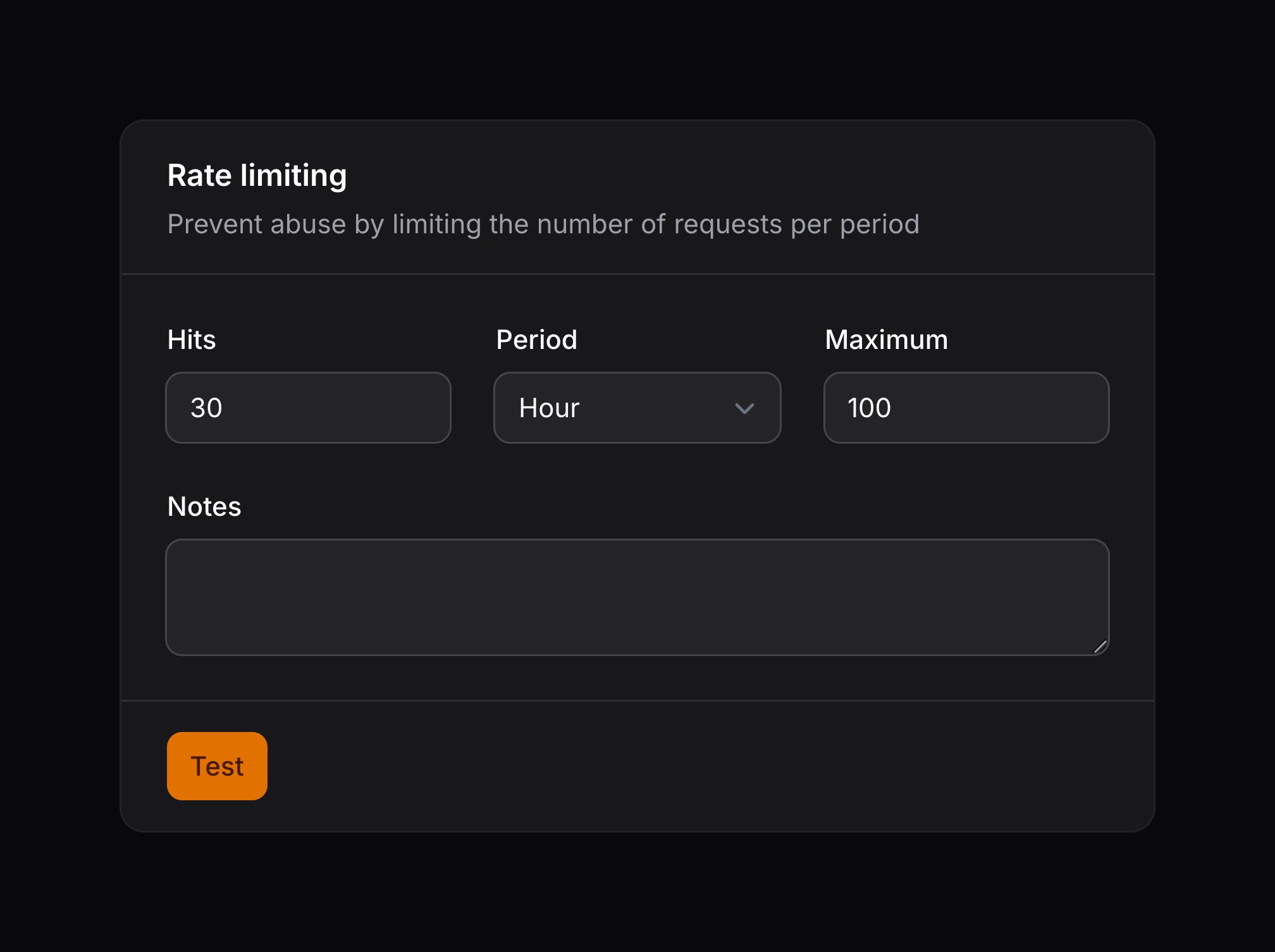 Section with actions in the footer
