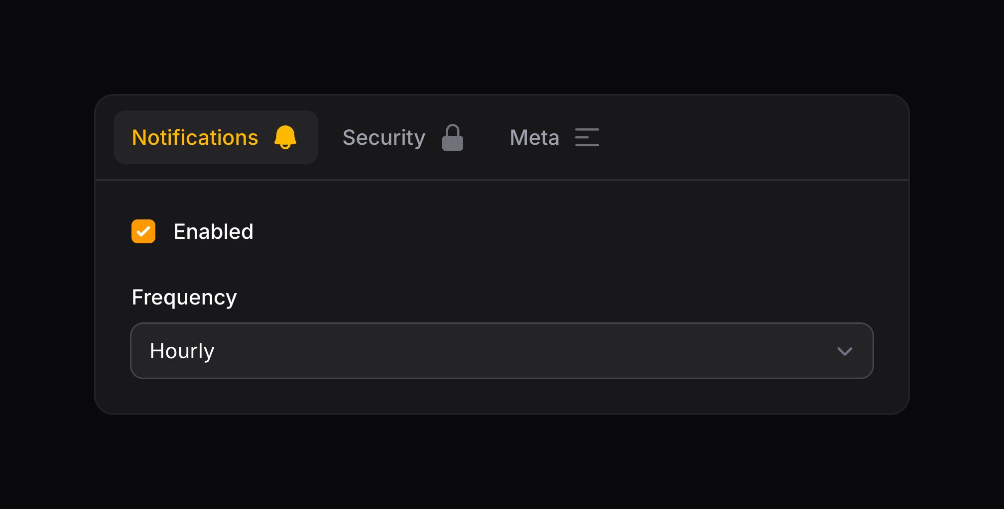 Tabs with icons after their labels