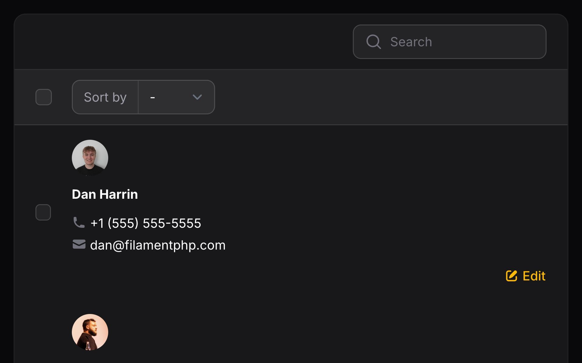 Table with a stack on mobile