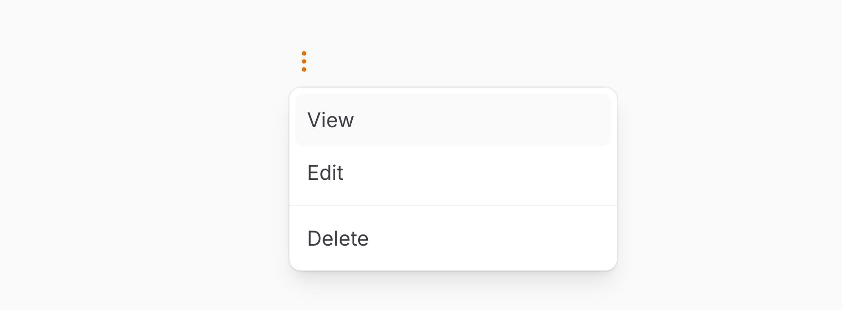 Action groups nested with dividers