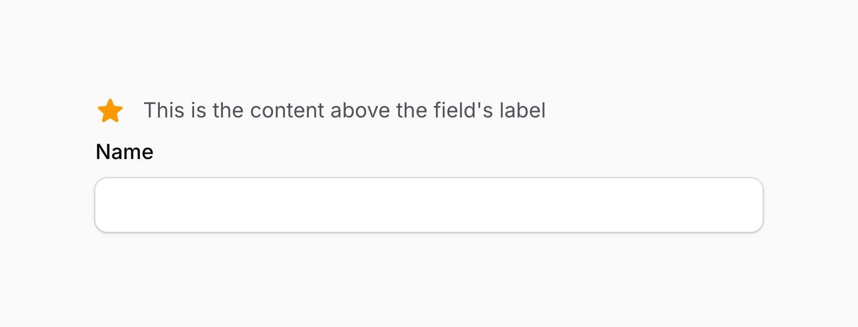Form field with extra content above label