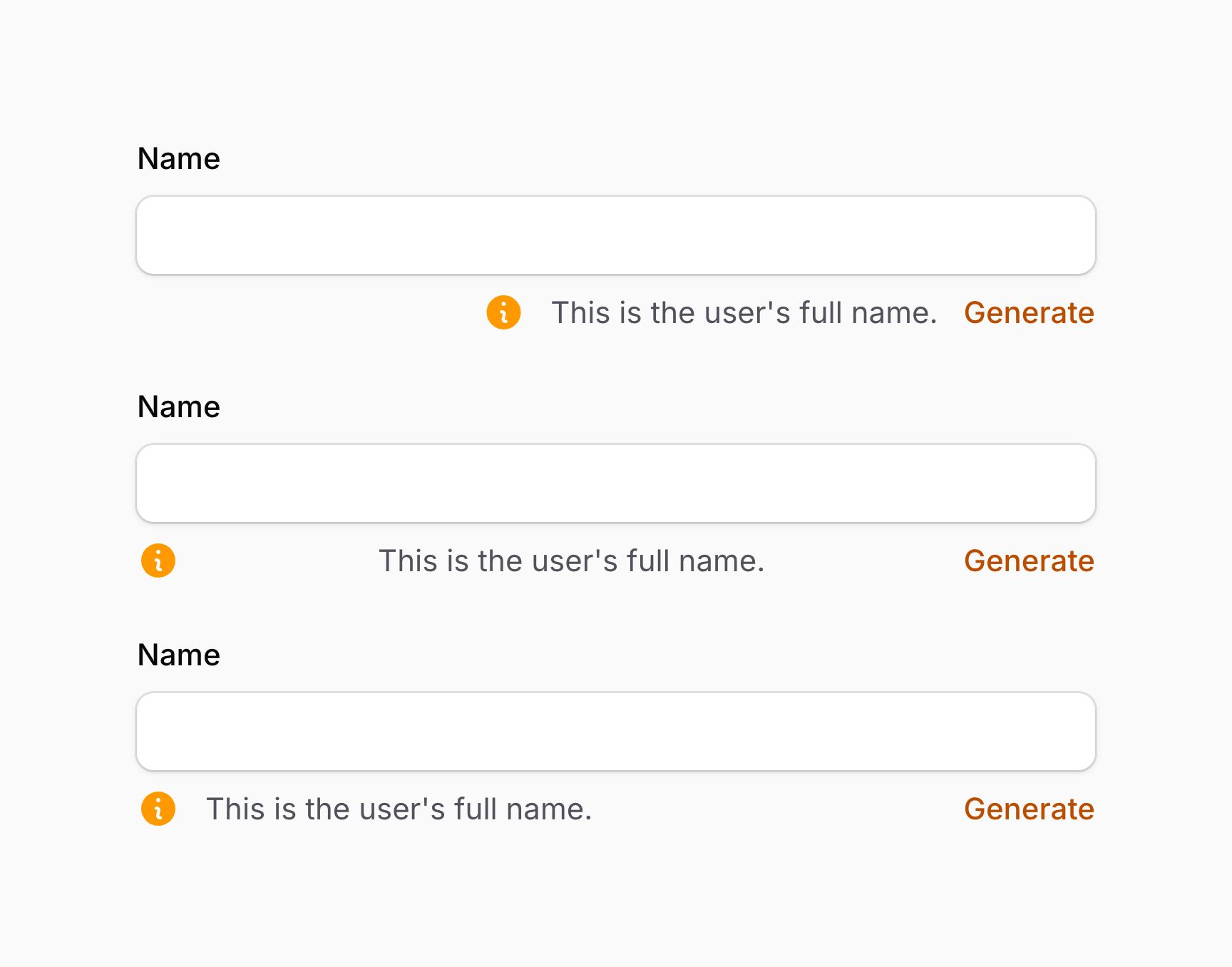 Form field with aligned components below content