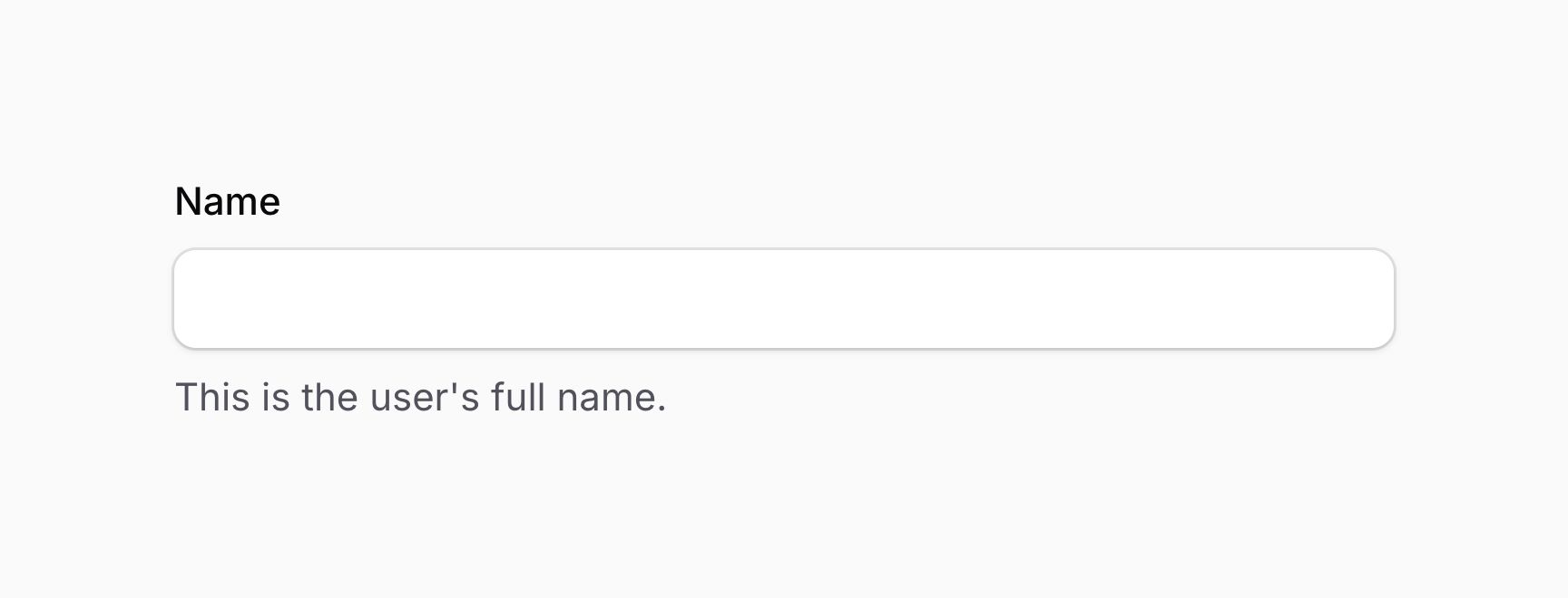 Form field with text below content