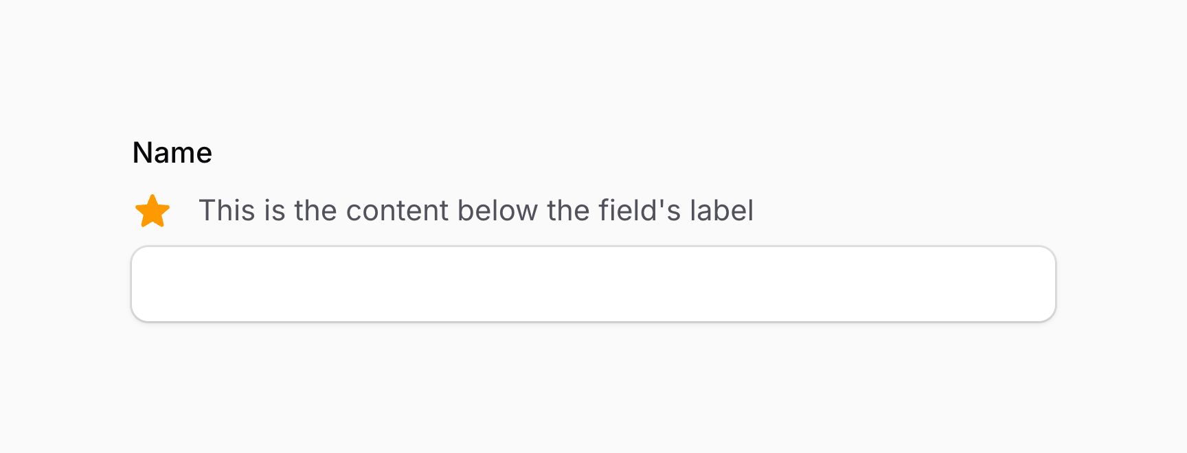 Form field with extra content below label
