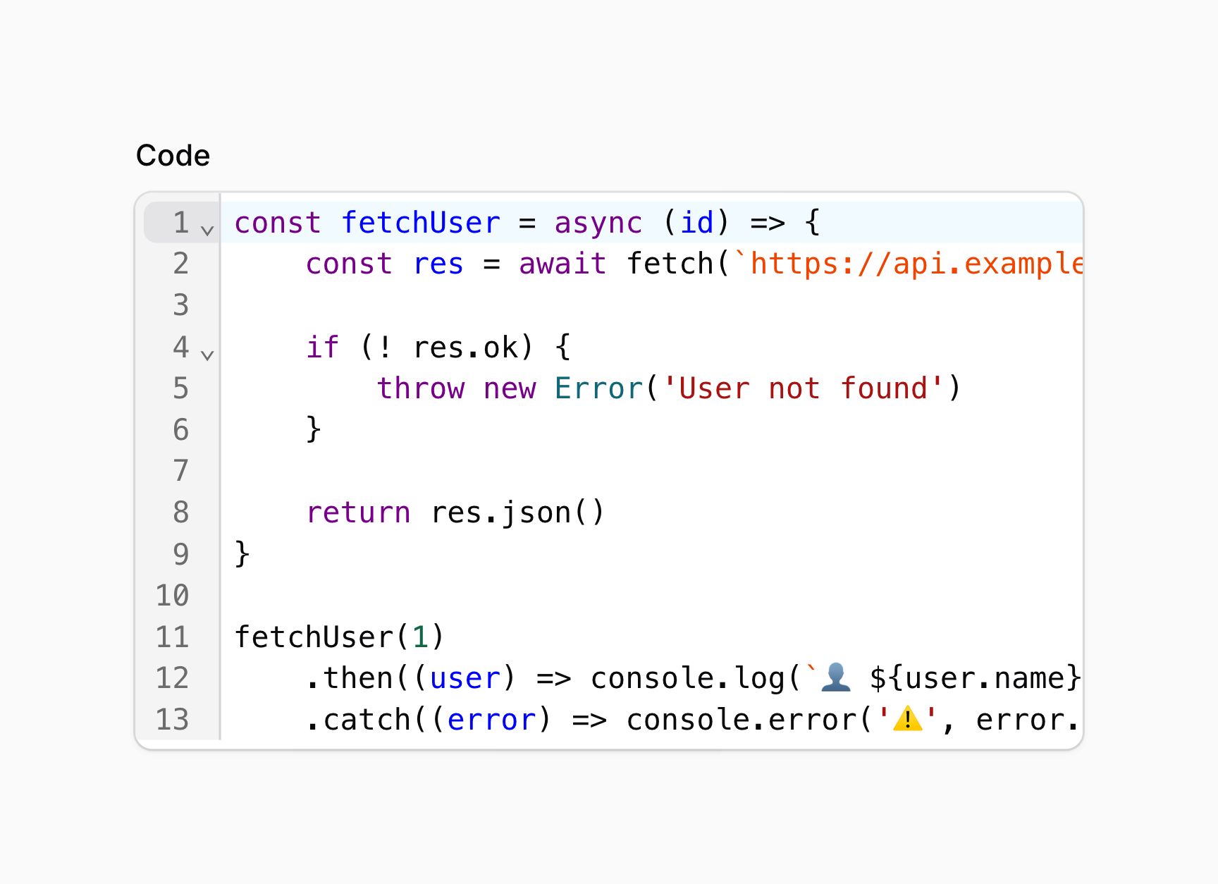 Code editor with syntax highlighting