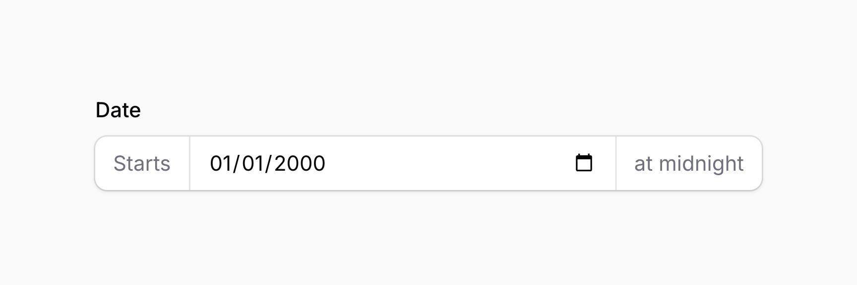 Date time picker with affixes