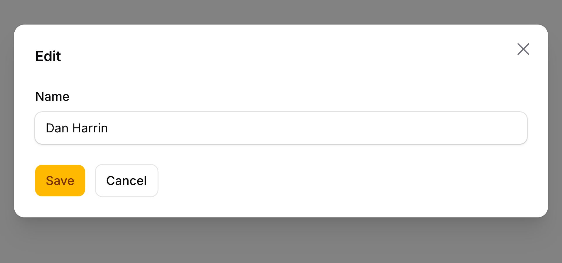 Select with edit option modal