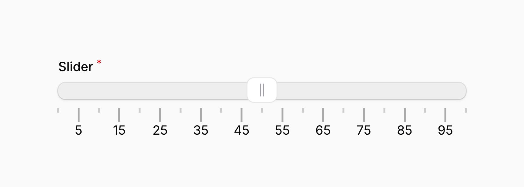 Slider with pips on values and a custom density