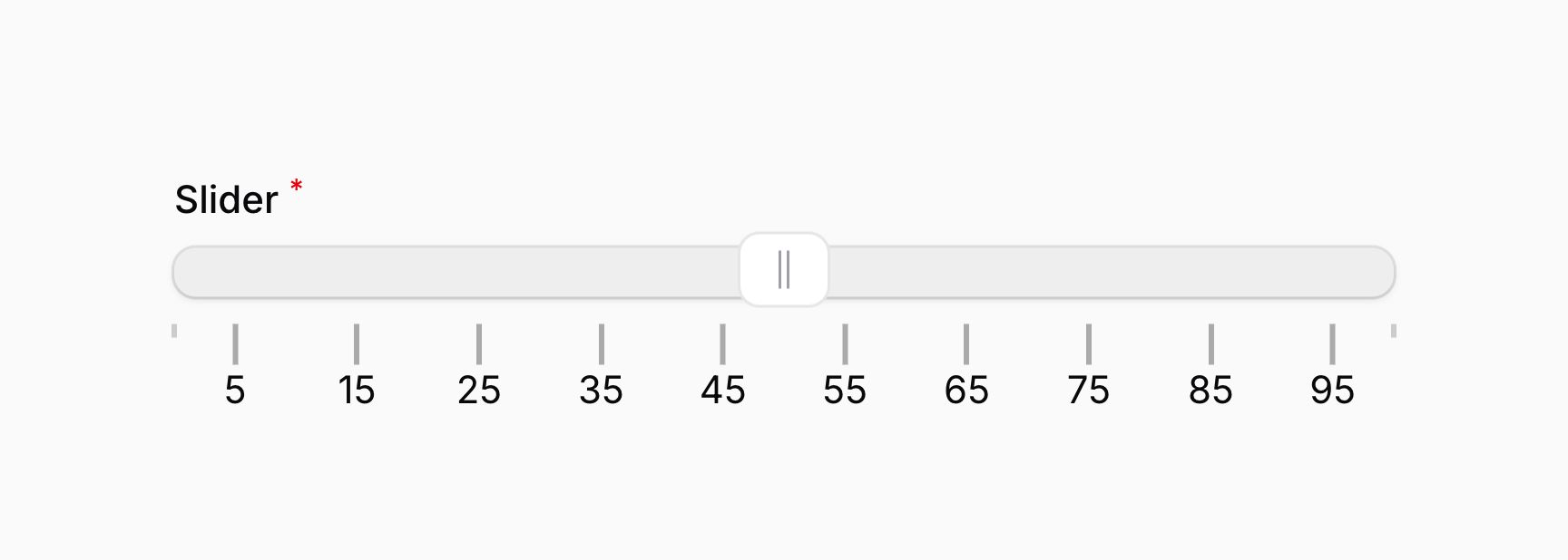Slider with pips on values