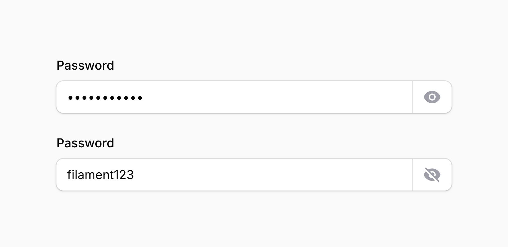 Text input with revealable password
