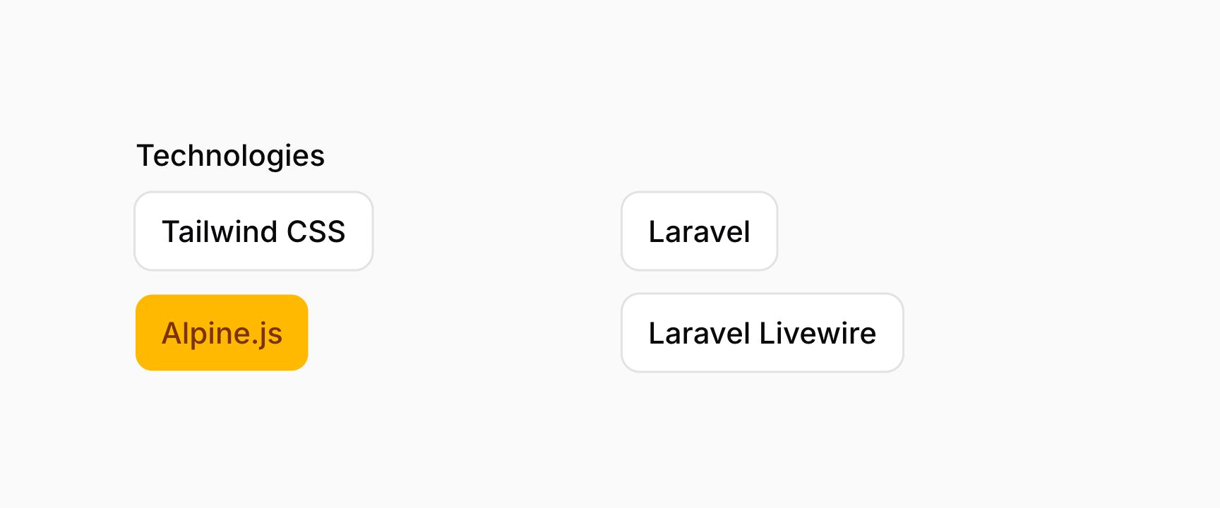 Toggle buttons with 2 columns