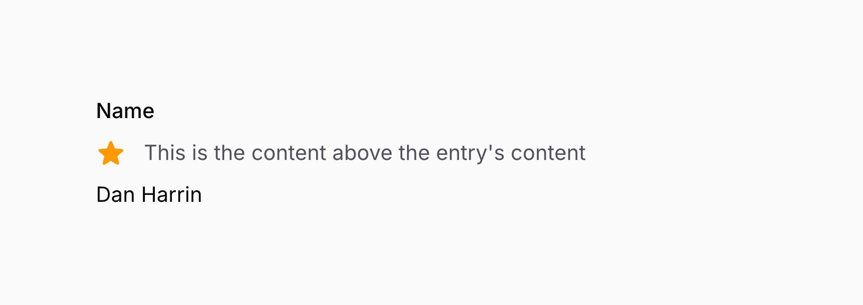 Infolist entry with extra content above content