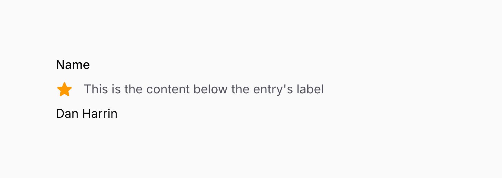 Infolist entry with extra content below label