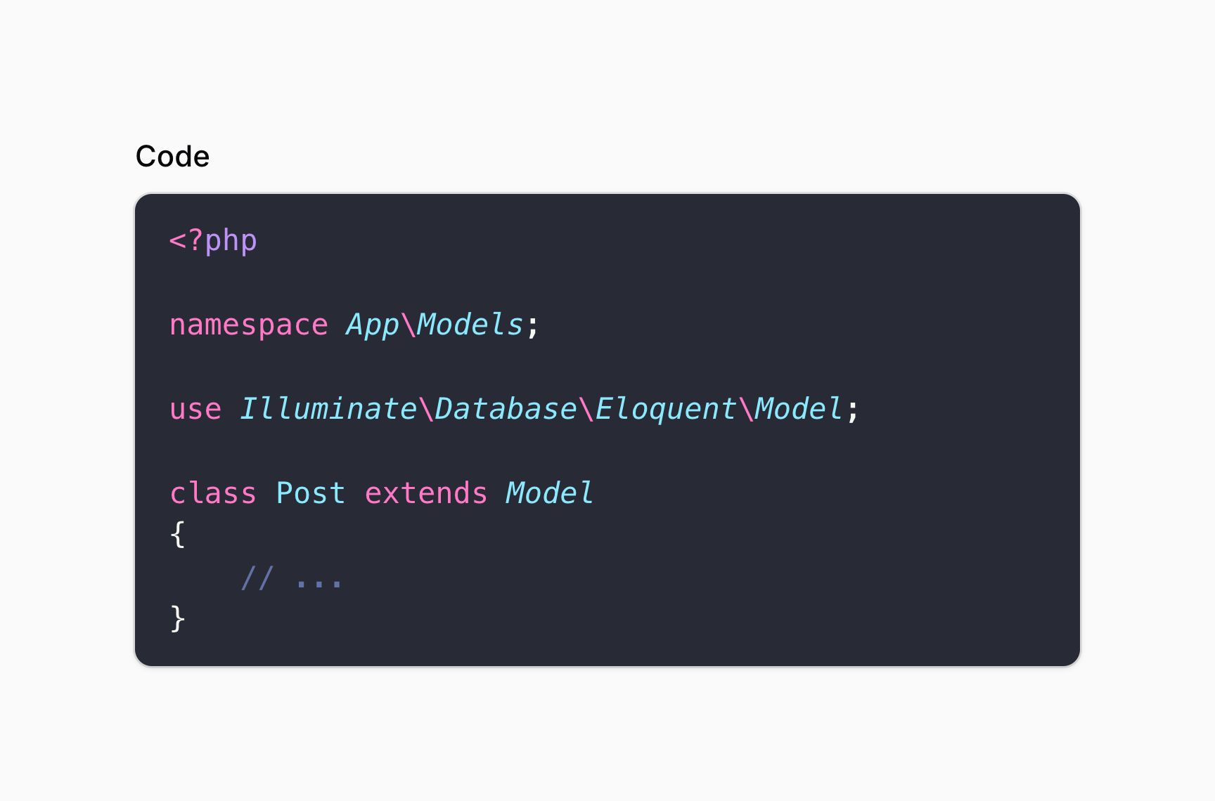 Code entry with the Dracula theme