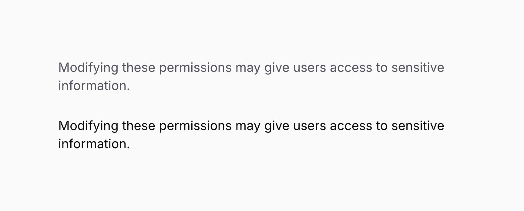 Text in the neutral color