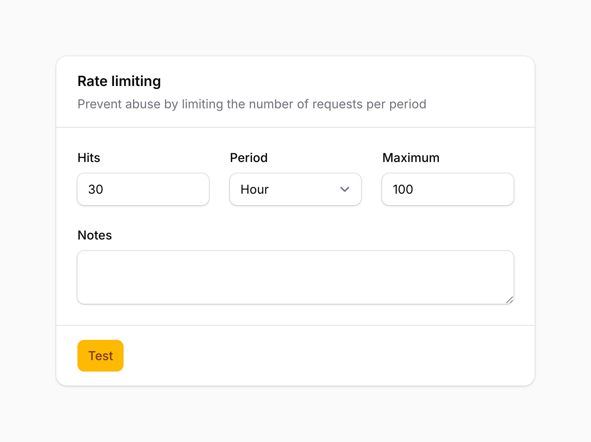 Section with actions in the footer