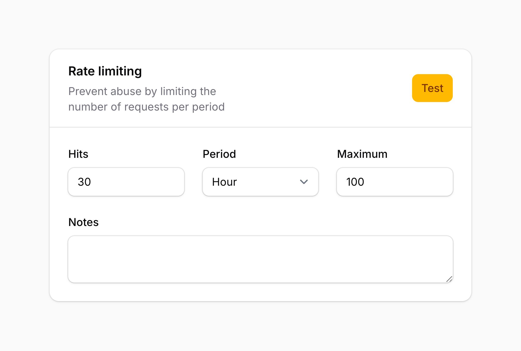 Section with actions in the header