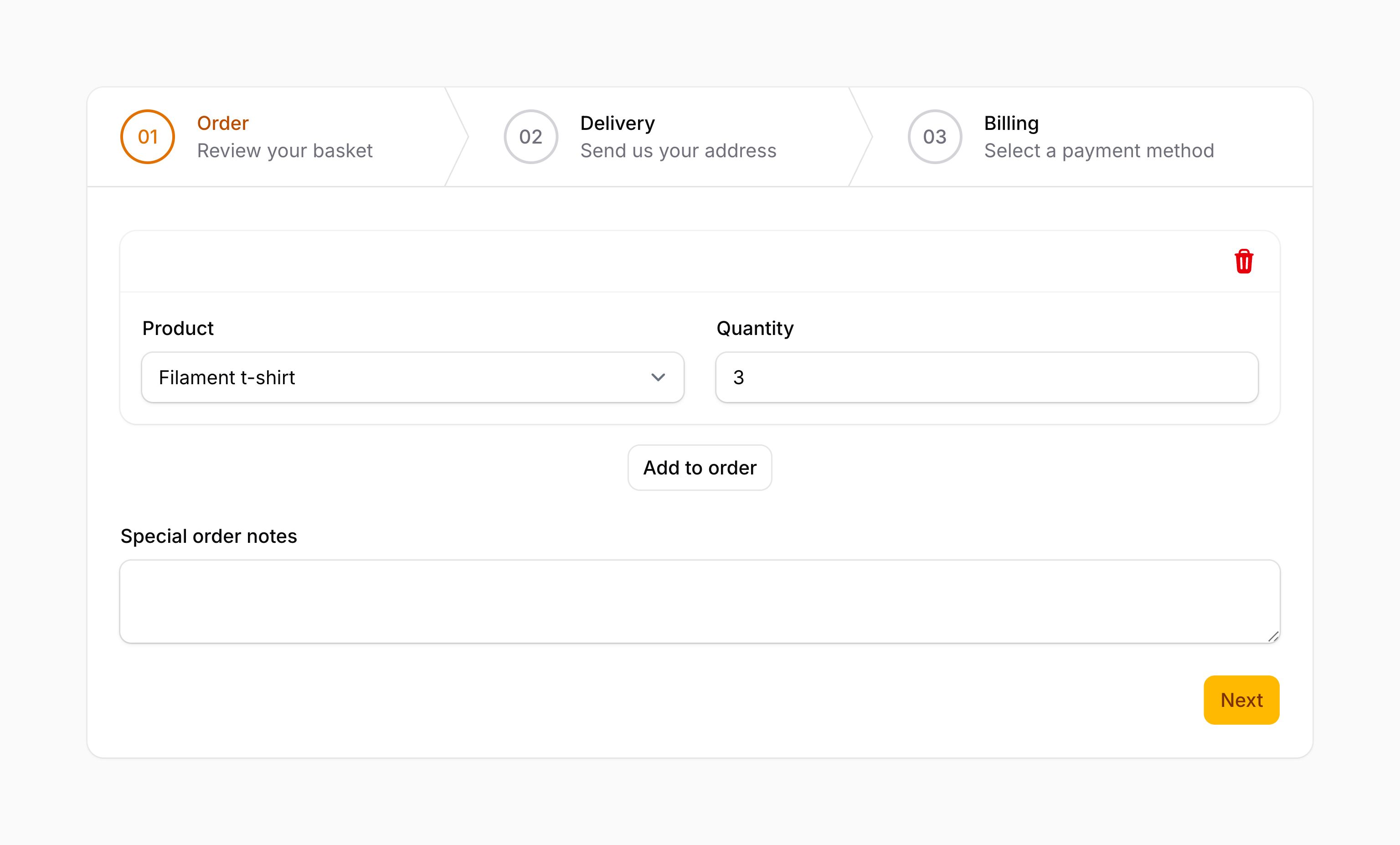 Wizard with step descriptions
