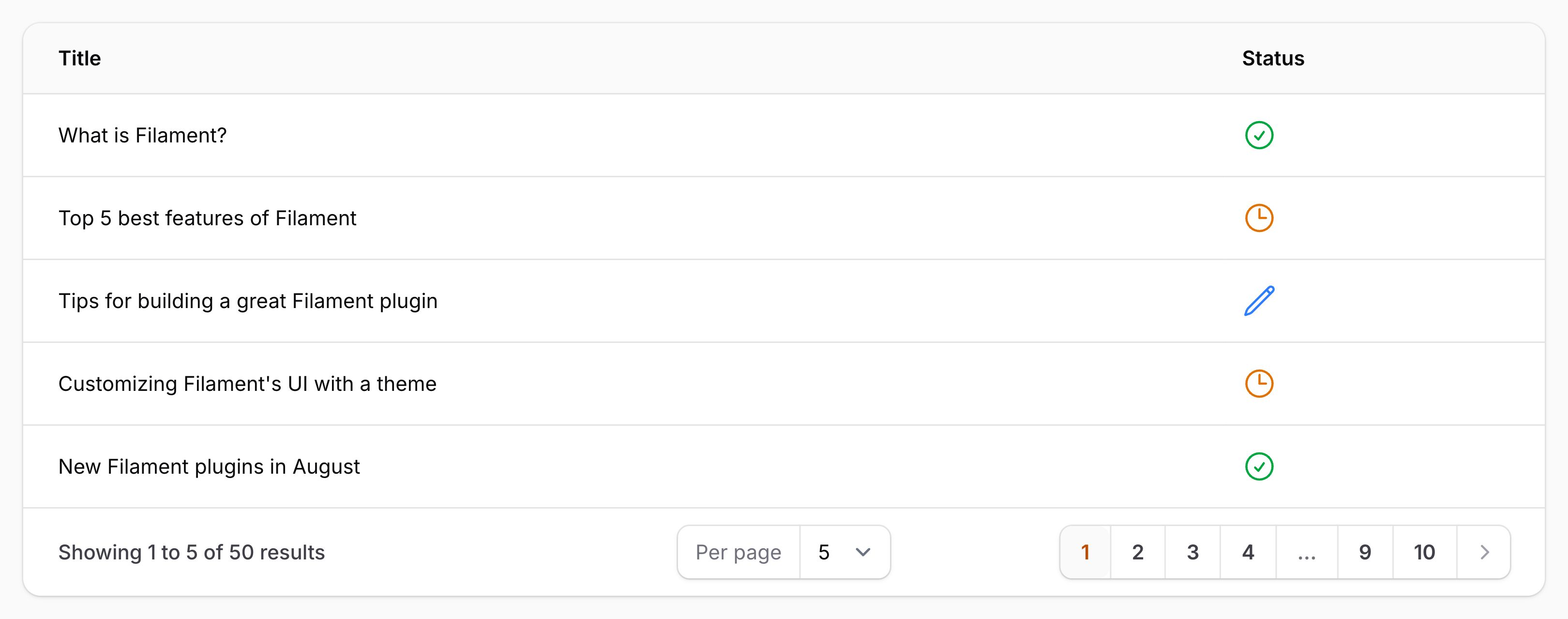 Icon column with color