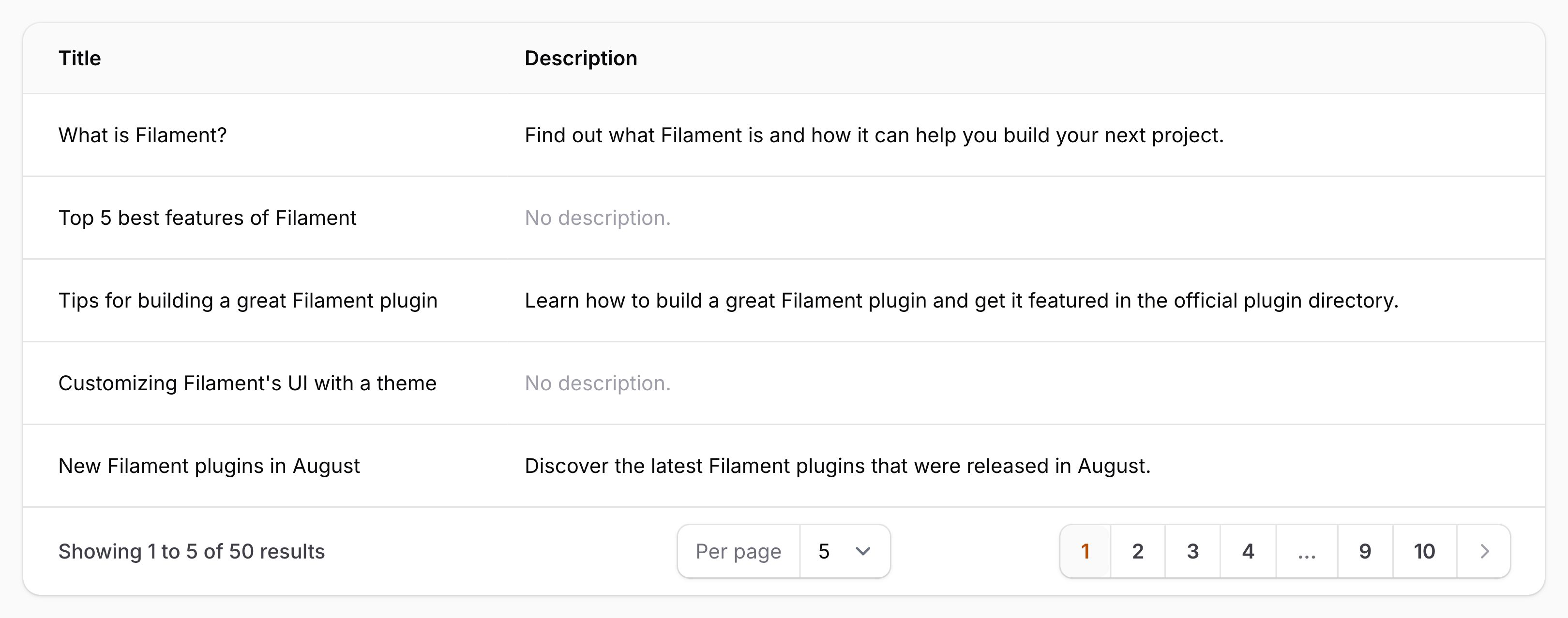 Column with a placeholder for empty state