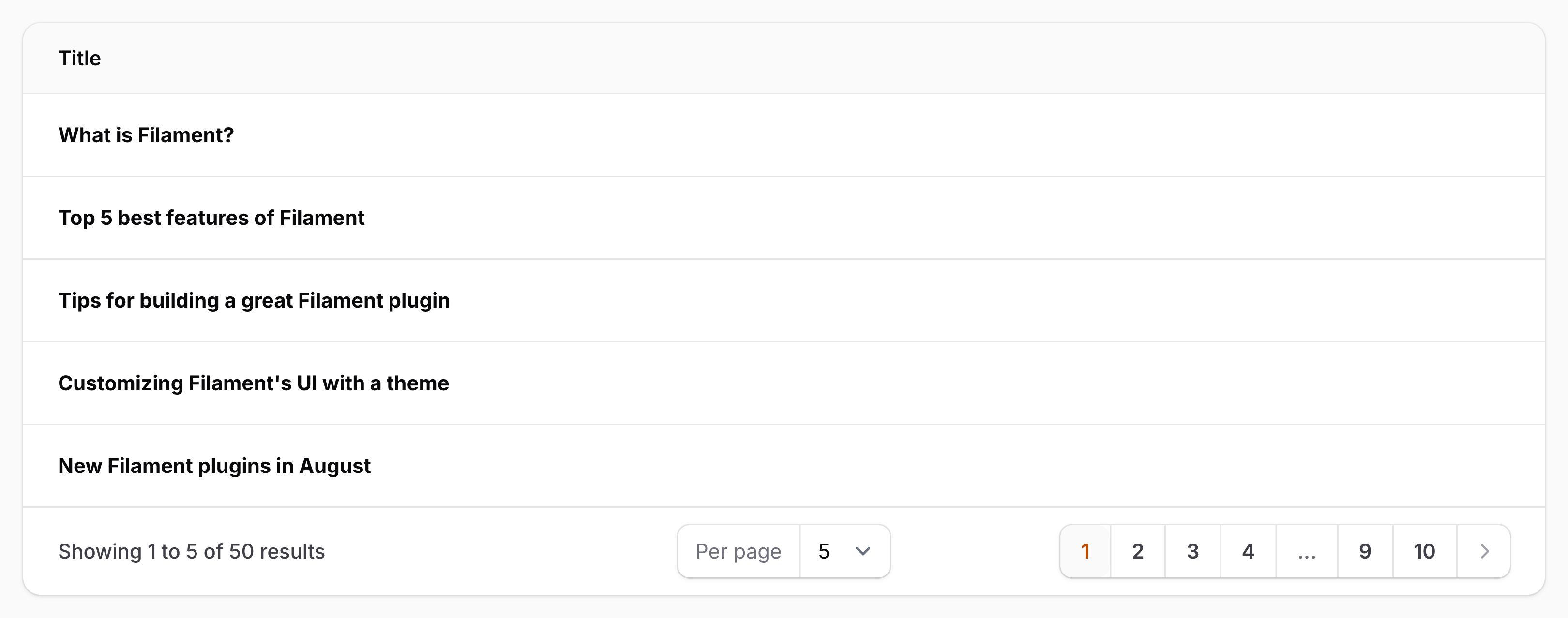 Text column in a bold font