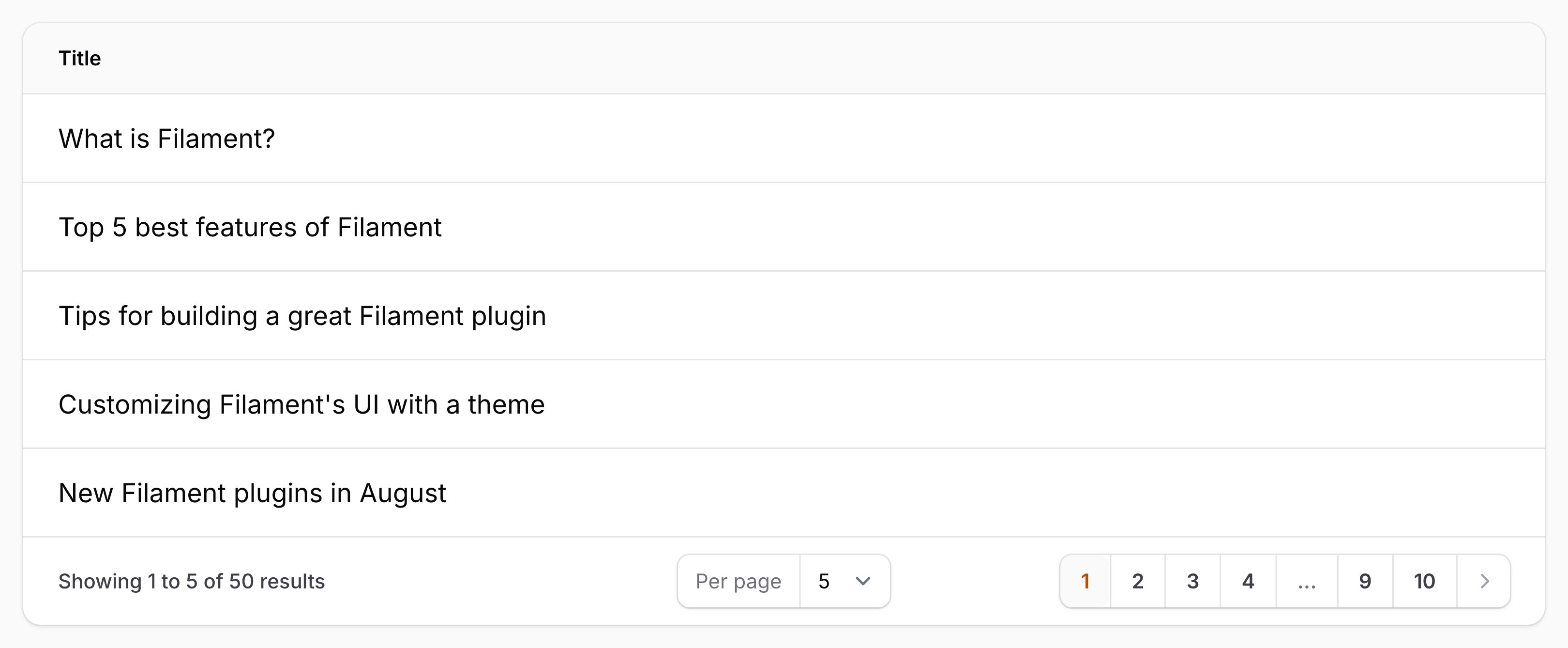 Text column in a large font size