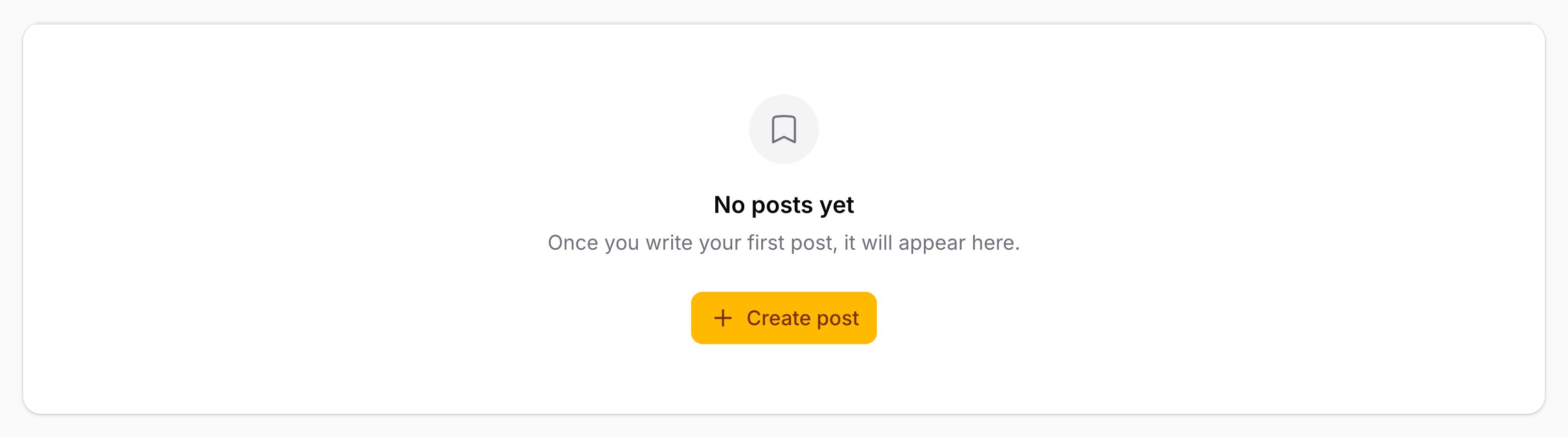 Table with empty state actions