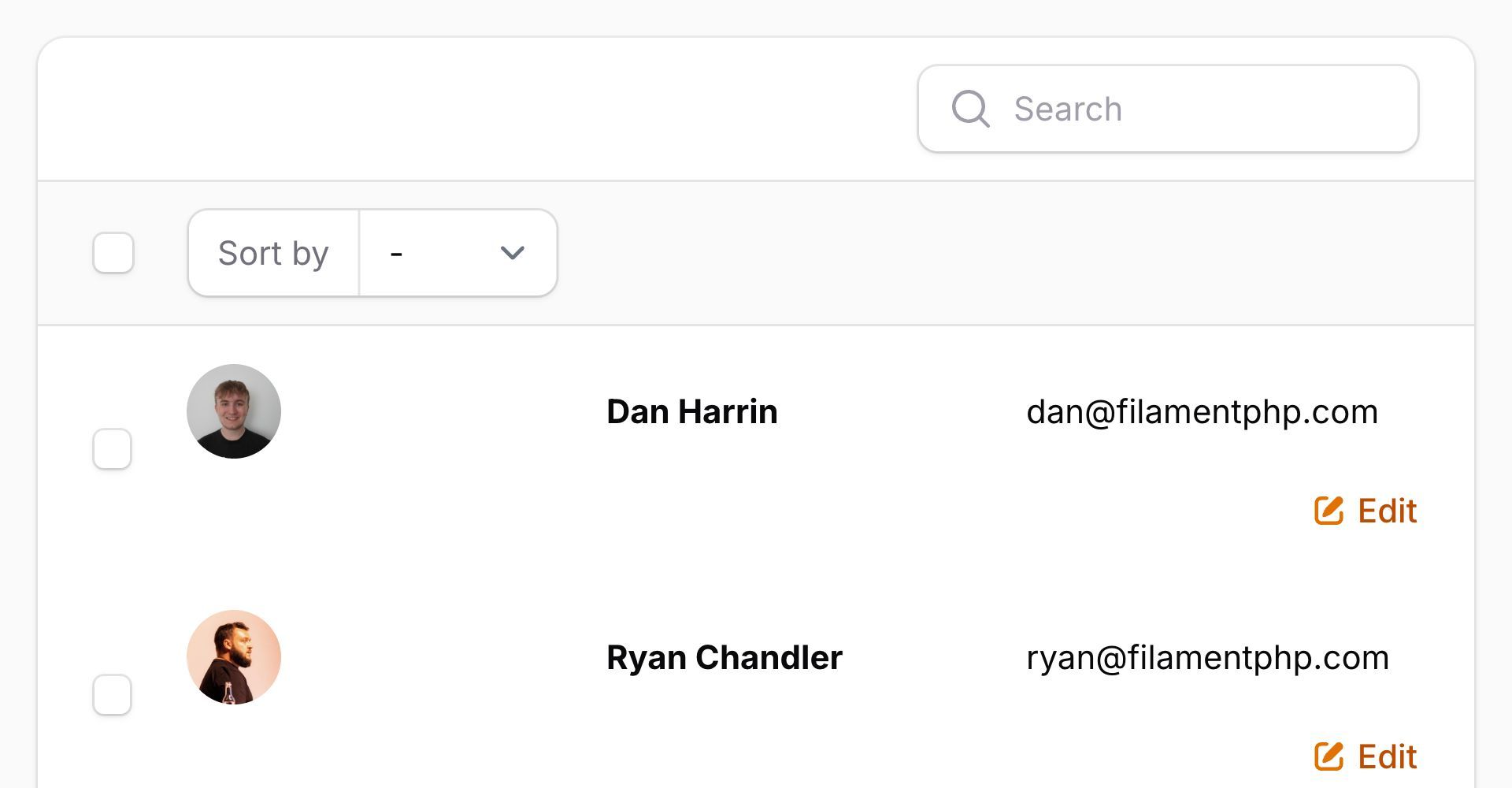 Table with a split layout on mobile