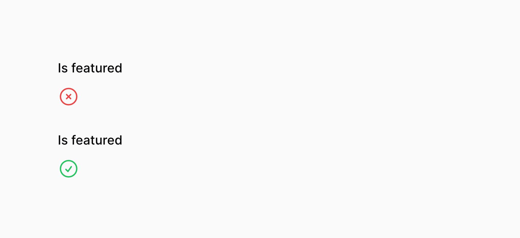 Icon entry to display a boolean