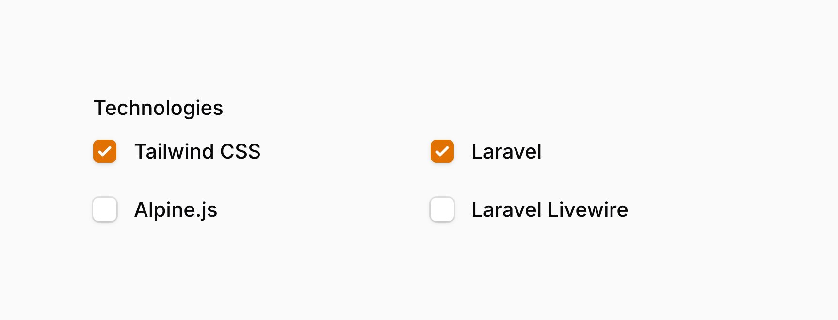 Checkbox list with 2 columns