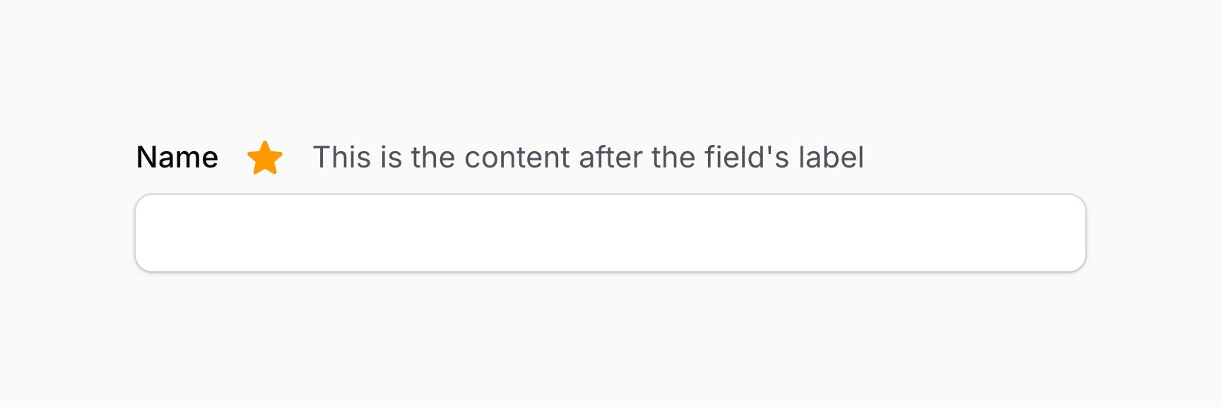 Form field with extra content after label aligned to the start