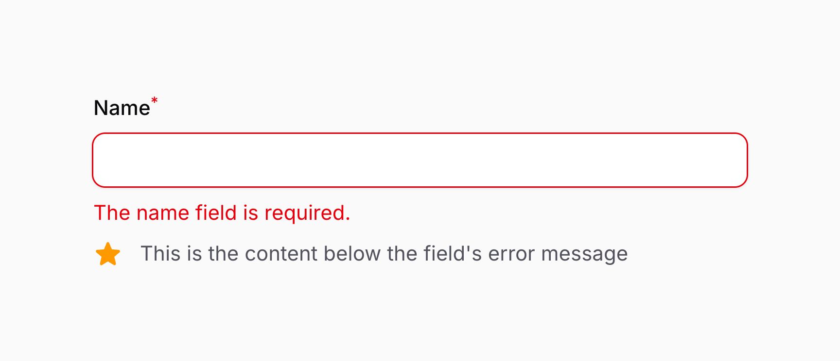 Form field with extra content below error message